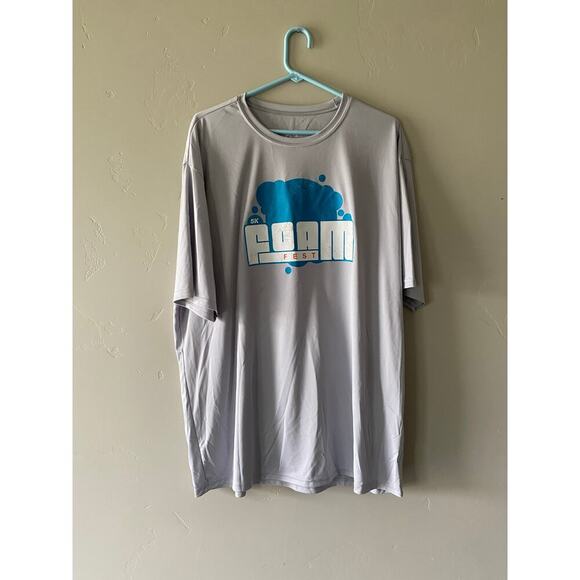 Gray Men's 2X 5k Foam Fest Workout Tech Tee - Picture 1 of 2